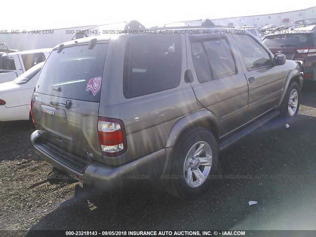 JN8DR09X82W651775 - 2002 NISSAN PATHFINDER LE/SE BROWN photo 4