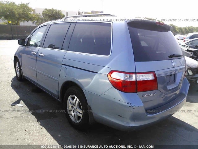 5FNRL38637B139012 - 2007 HONDA ODYSSEY EXL BLUE photo 3