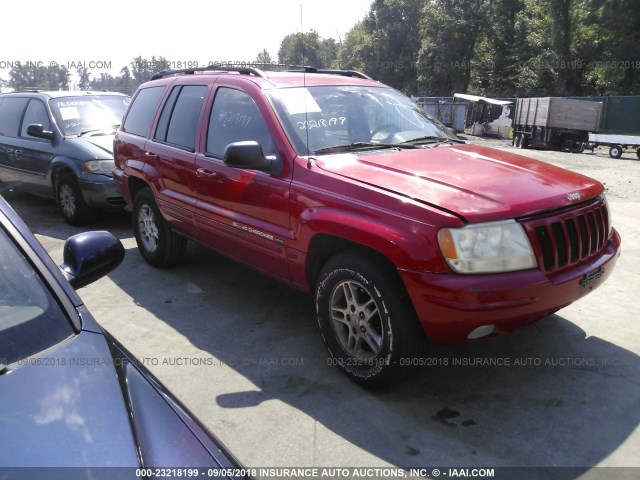 1J4GW58N1YC364538 - 2000 JEEP GRAND CHEROKEE LIMITED RED photo 1