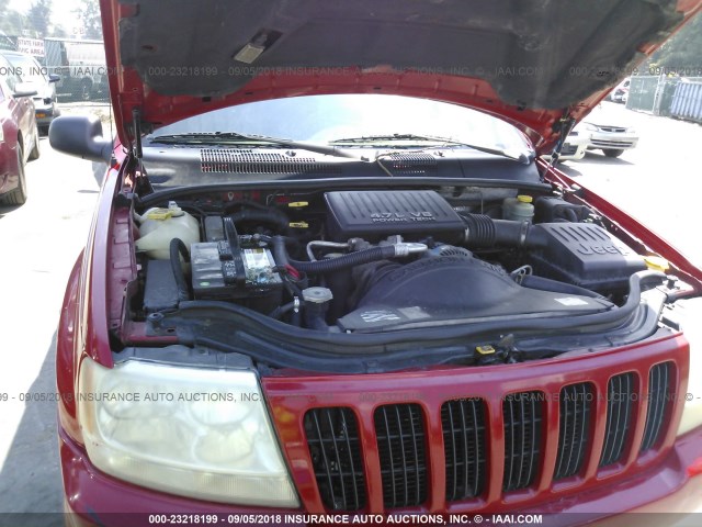 1J4GW58N1YC364538 - 2000 JEEP GRAND CHEROKEE LIMITED RED photo 10
