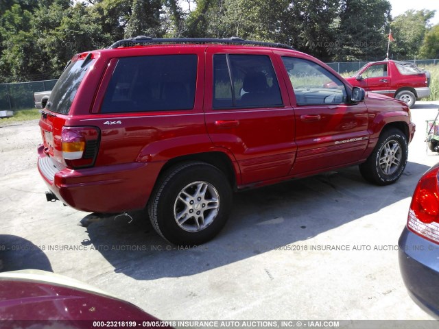 1J4GW58N1YC364538 - 2000 JEEP GRAND CHEROKEE LIMITED RED photo 4