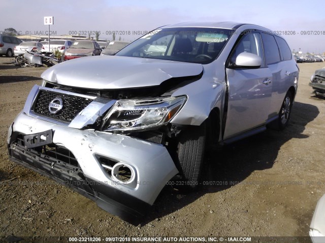 5N1AR2MN5EC671449 - 2014 NISSAN PATHFINDER S/SV/SL/PLATINUM SILVER photo 2