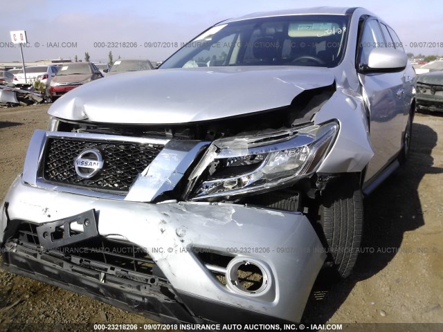 5N1AR2MN5EC671449 - 2014 NISSAN PATHFINDER S/SV/SL/PLATINUM SILVER photo 6