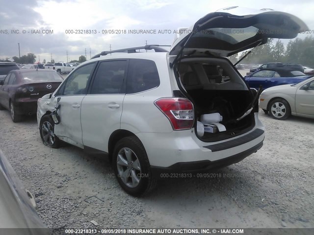 JF2SJARC0FH418353 - 2015 SUBARU FORESTER 2.5I LIMITED WHITE photo 3