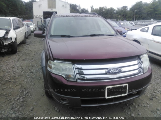 1FMDK05W38GA11923 - 2008 FORD TAURUS X SEL MAROON photo 6