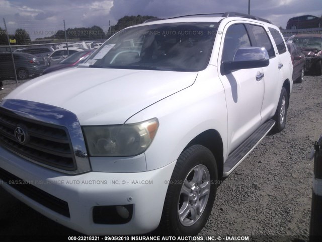 5TDZY68A38S008683 - 2008 TOYOTA SEQUOIA LIMITED WHITE photo 2