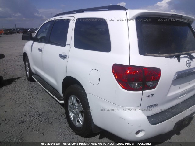 5TDZY68A38S008683 - 2008 TOYOTA SEQUOIA LIMITED WHITE photo 3