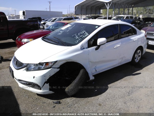 19XFB2F50FE009008 - 2015 HONDA CIVIC LX WHITE photo 2