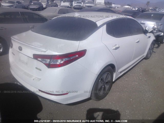 KNAGM4AD3D5062025 - 2013 KIA OPTIMA HYBRID WHITE photo 4