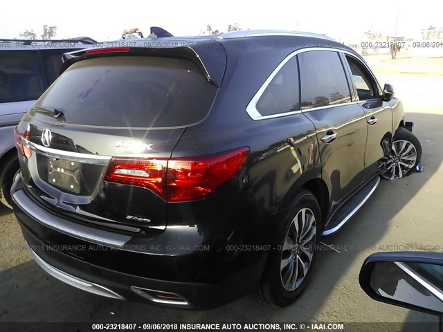 5FRYD4H41EB001672 - 2014 ACURA MDX TECHNOLOGY BLACK photo 4
