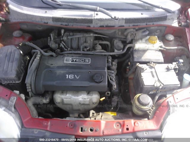 KL1TD52625B343654 - 2005 CHEVROLET AVEO LS RED photo 10