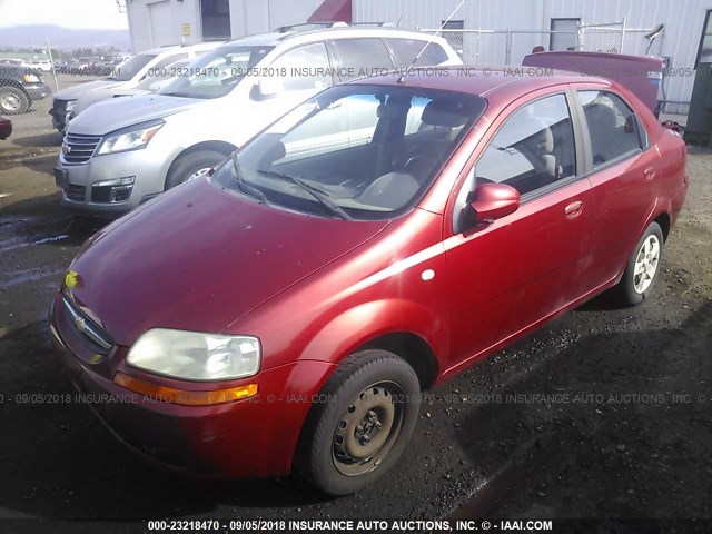 KL1TD52625B343654 - 2005 CHEVROLET AVEO LS RED photo 2