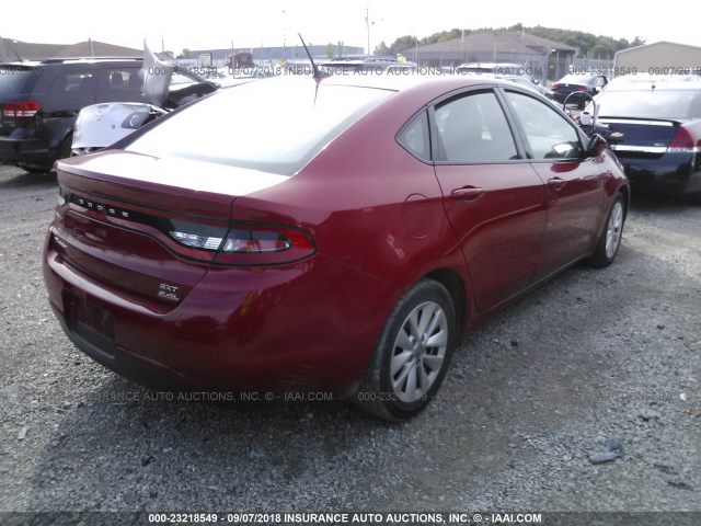 1C3CDFBB7ED676923 - 2014 DODGE DART SXT RED photo 4