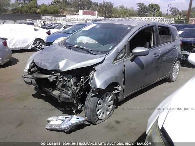 3N1CE2CP7FL424406 - 2015 NISSAN VERSA NOTE S/S PLUS/SV/SL/SR GRAY photo 2