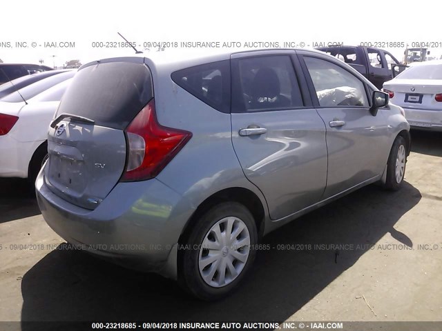 3N1CE2CP7FL424406 - 2015 NISSAN VERSA NOTE S/S PLUS/SV/SL/SR GRAY photo 4