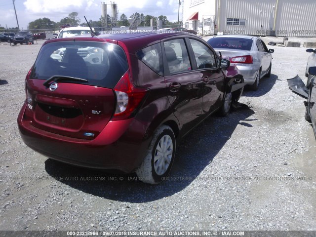 3N1CE2CP3GL370572 - 2016 NISSAN VERSA NOTE S/S PLUS/SV/SL/SR MAROON photo 4