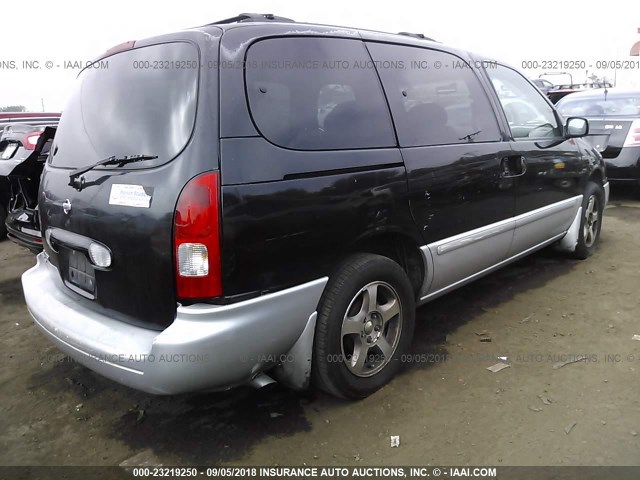 4N2ZN15T81D805317 - 2001 NISSAN QUEST GXE BLACK photo 4