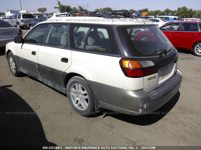 4S3BH665937639920 - 2003 SUBARU LEGACY OUTBACK WHITE photo 3