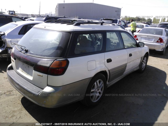 4S3BH665937639920 - 2003 SUBARU LEGACY OUTBACK WHITE photo 4