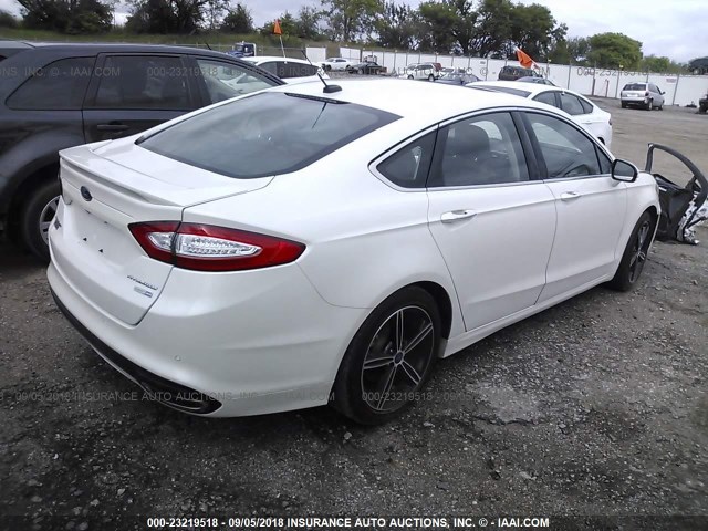 3FA6P0D95FR104609 - 2015 FORD FUSION TITANIUM WHITE photo 4