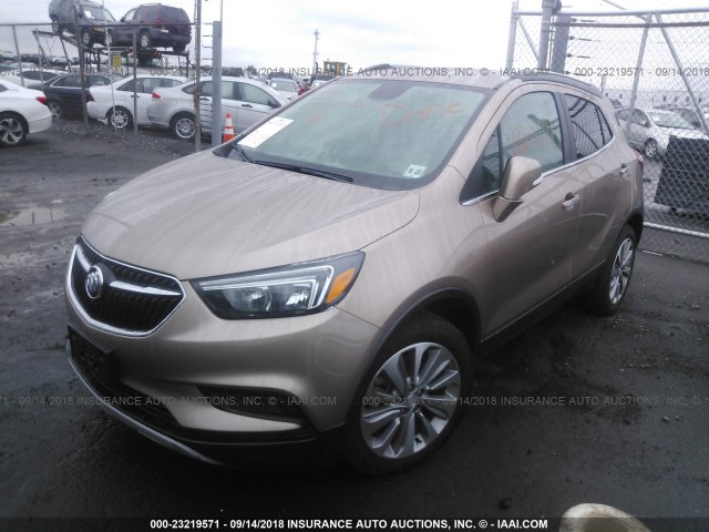 KL4CJASB4JB640680 - 2018 BUICK ENCORE PREFERRED TAN photo 2