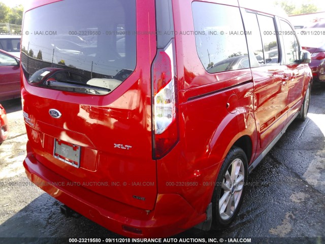 NM0GE9F78E1142765 - 2014 FORD TRANSIT CONNECT XLT RED photo 4