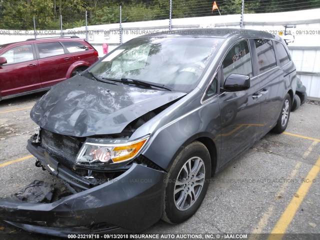 5FNRL5H42CB091524 - 2012 HONDA ODYSSEY EX GRAY photo 2