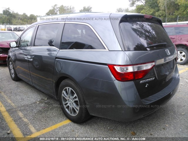 5FNRL5H42CB091524 - 2012 HONDA ODYSSEY EX GRAY photo 3