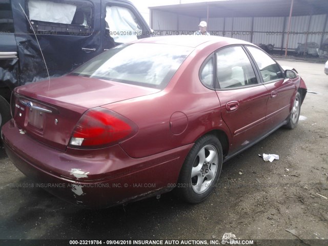 1FAFP55U71A255860 - 2001 FORD TAURUS SES RED photo 4