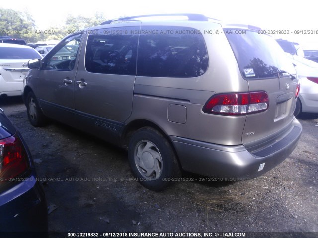 4T3ZF13C12U474104 - 2002 TOYOTA SIENNA LE/XLE BROWN photo 3