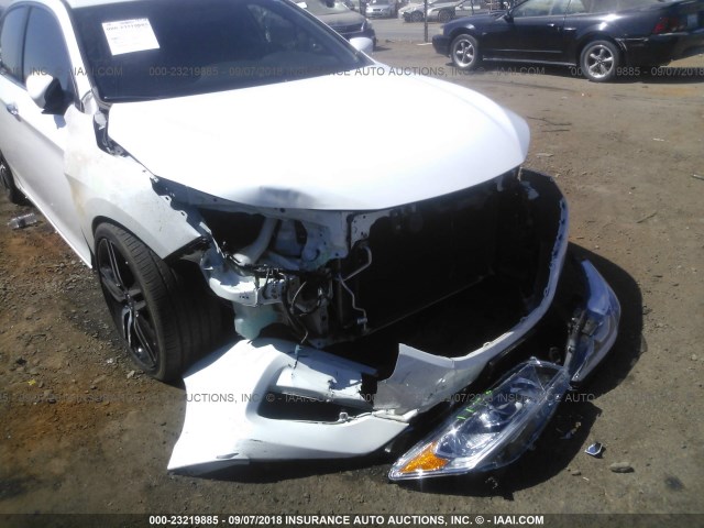 1HGCR2F55GA116592 - 2016 HONDA ACCORD SPORT WHITE photo 6