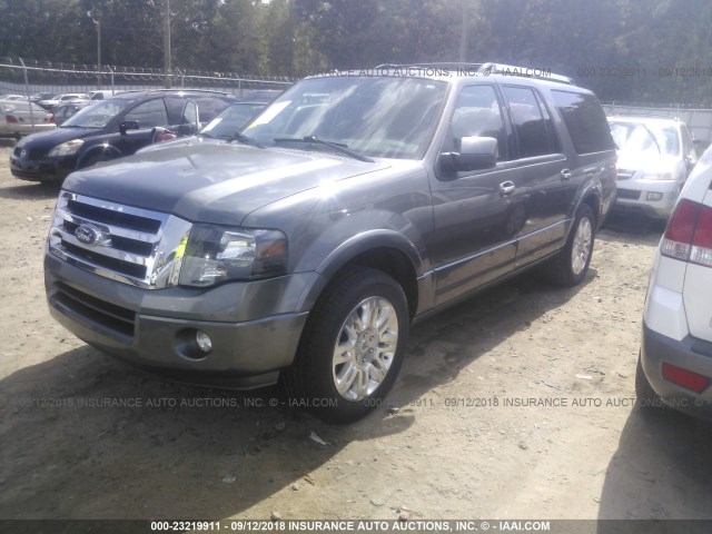 1FMJK1K56EEF22294 - 2014 FORD EXPEDITION EL LIMITED GRAY photo 2