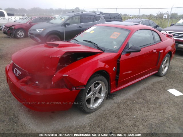 1FAFP42X44F174198 - 2004 FORD MUSTANG GT RED photo 2