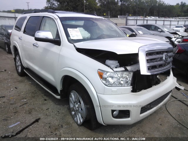 5TDYY5G15FS058859 - 2015 TOYOTA SEQUOIA PLATINUM WHITE photo 1