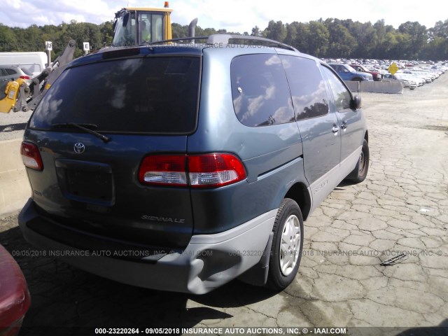 4T3ZF13C22U434517 - 2002 TOYOTA SIENNA LE/XLE BLUE photo 4