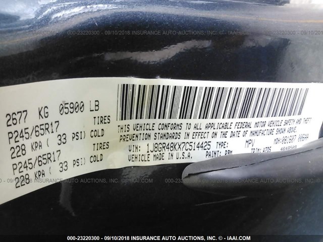 1J8GR48KX7C514425 - 2007 JEEP GRAND CHEROKEE LAREDO/COLUMBIA/FREEDOM 蓝色 照片 9