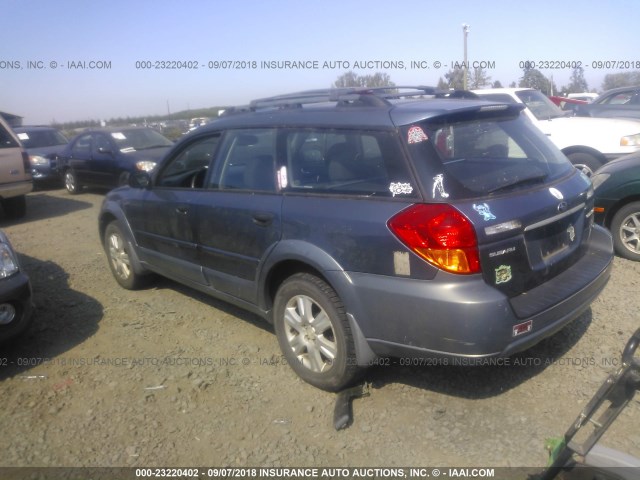 4S4BP61C557340402 - 2005 SUBARU LEGACY OUTBACK 2.5I BLUE photo 3