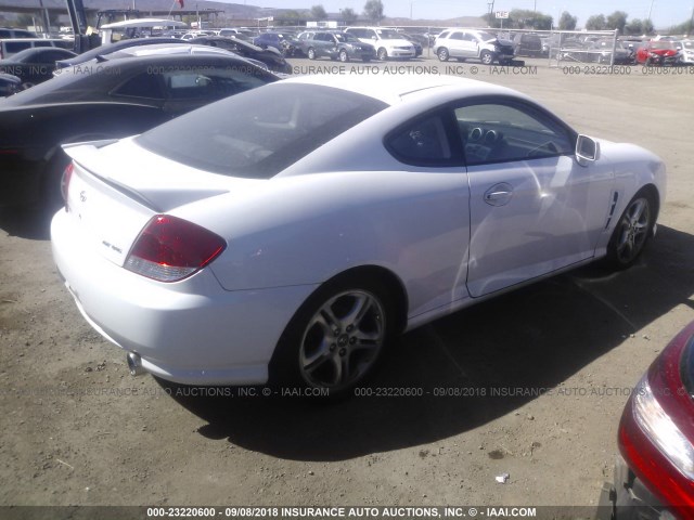 KMHHN65F25U169047 - 2005 HYUNDAI TIBURON GT WHITE photo 4