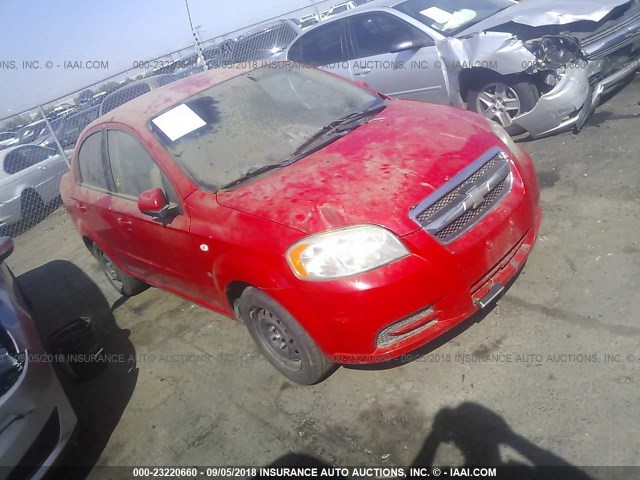 KL1TD56637B132234 - 2007 CHEVROLET AVEO LS RED photo 1