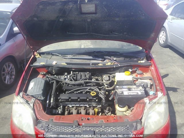 KL1TD56637B132234 - 2007 CHEVROLET AVEO LS RED photo 10