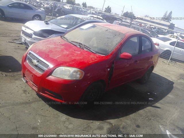KL1TD56637B132234 - 2007 CHEVROLET AVEO LS RED photo 2