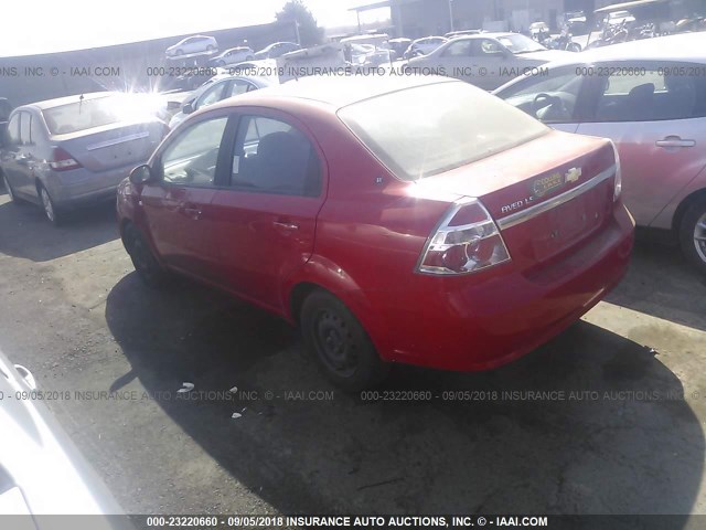KL1TD56637B132234 - 2007 CHEVROLET AVEO LS RED photo 3