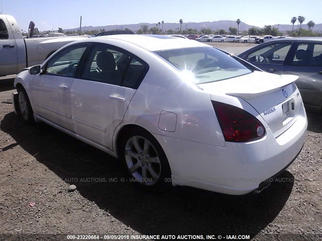 1N4BA41E87C811034 - 2007 NISSAN MAXIMA SE/SL WHITE photo 3