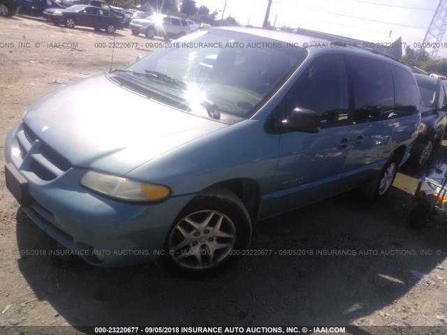 2B4GP44R9XR366112 - 1999 DODGE GRAND CARAVAN SE/SPORT TEAL photo 2