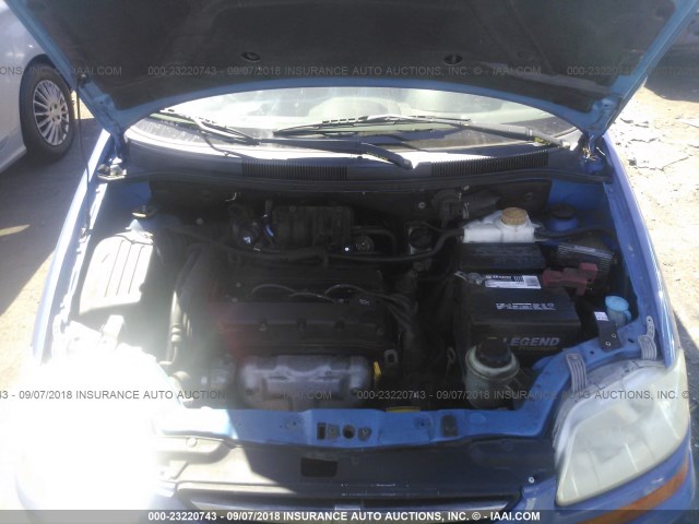 KL1TD56646B618386 - 2006 CHEVROLET AVEO LS BLUE photo 10