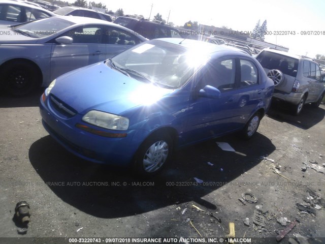 KL1TD56646B618386 - 2006 CHEVROLET AVEO LS BLUE photo 2