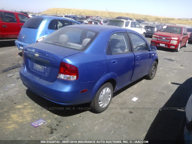 KL1TD56646B618386 - 2006 CHEVROLET AVEO LS BLUE photo 4