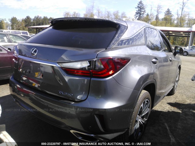 2T2BZMCAXGC001534 - 2016 LEXUS RX 350/BASE/F SPORT GRAY photo 4