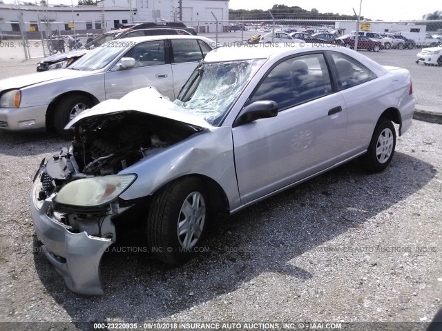 1HGEM22165L067124 - 2005 HONDA CIVIC DX VP SILVER photo 2