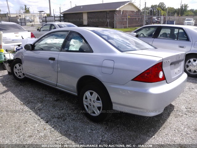 1HGEM22165L067124 - 2005 HONDA CIVIC DX VP SILVER photo 3